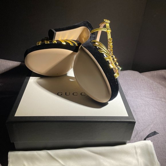 Gucci sand pelle nappa silk high heels - Picture 6 of 11